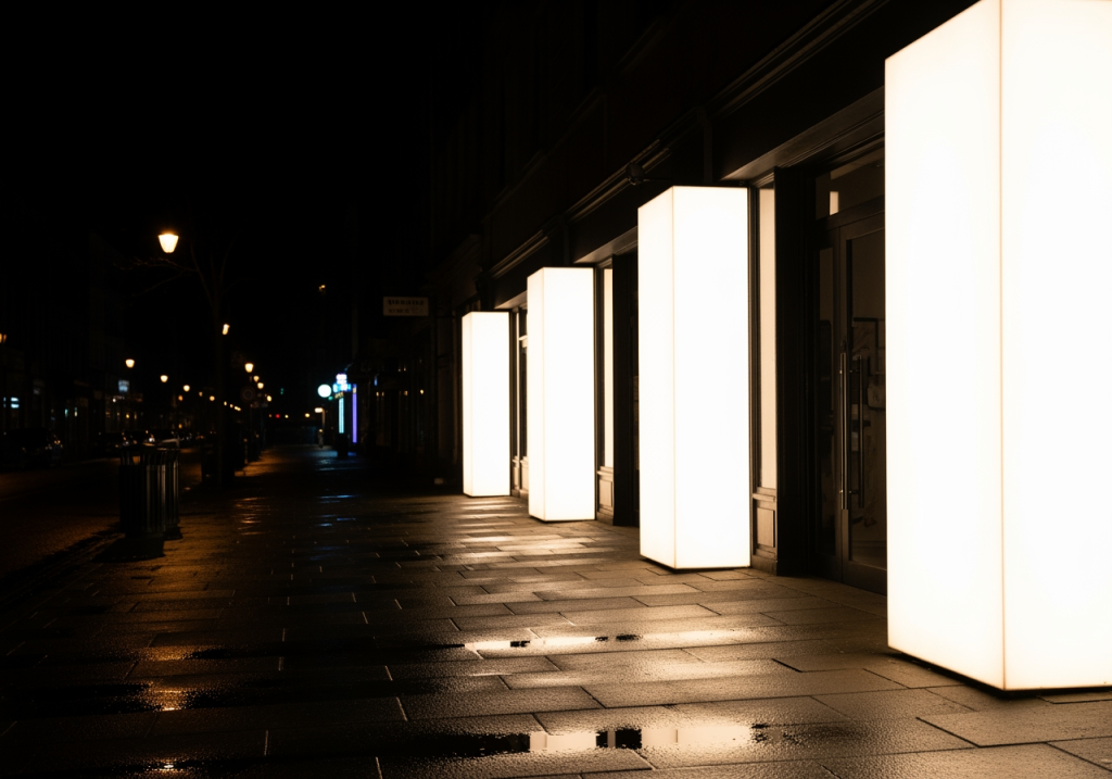 近距離拍攝 LED 燈箱發光畫面 近距離拍攝 LED 燈箱發光畫面