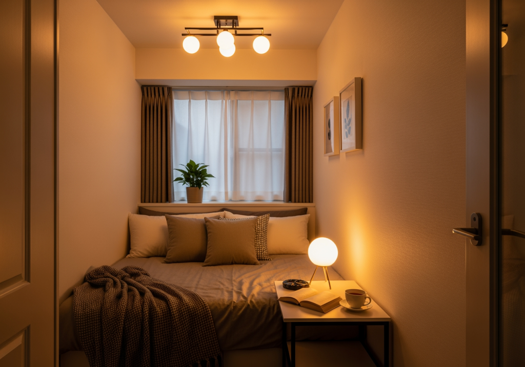 書桌上擺放一顆未安裝的 LED 燈泡 書桌上擺放一顆未安裝的 LED 燈泡