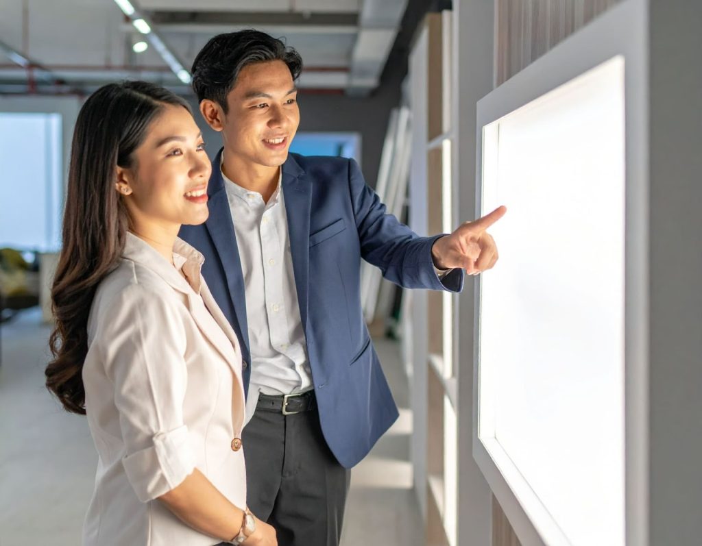 營業中的餐廳內,卡布燈箱持續亮著 營業中的餐廳內,卡布燈箱持續亮著