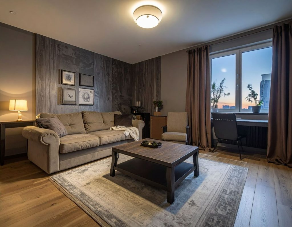 小客廳只裝一盞吸頂燈