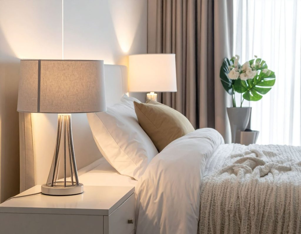 臥室床頭燈使用 LED 燈泡